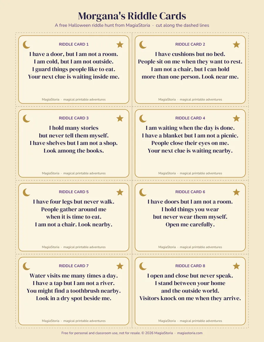 Free Halloween riddle cards
